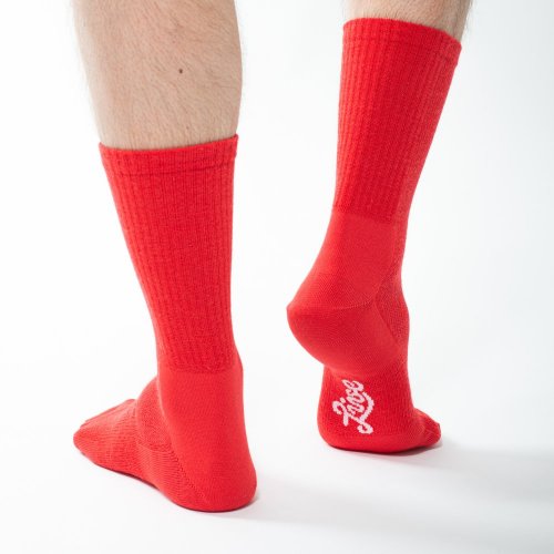 Vysoké ponožky z merino vlny červené 3pack Merino.live - Velikost: 43 - 46