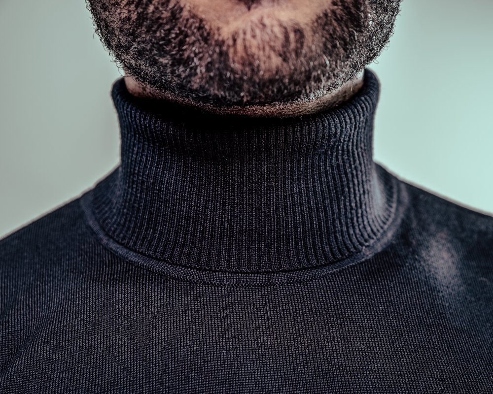 Black merino wool clearance turtleneck