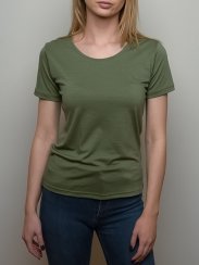 Dámské tričko ze 100% merino vlny s krátkým rukávem světle zelená Merino.live
