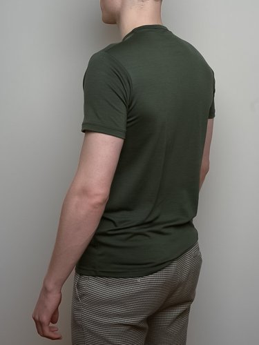 Men's short sleeve 100% merino wool T-shirt 160 dark green Merino.live - Size: XXL