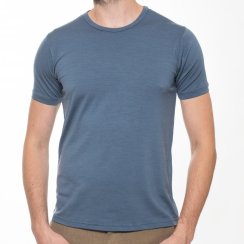 Men's short sleeve merino wool T-shirt 160 blue Merino.live
