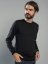Men's 100% merino wool crewneck sweater - all black Merino.live - Size: XL
