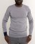 Men's merino wool crewneck sweater grey/blue - Size: S