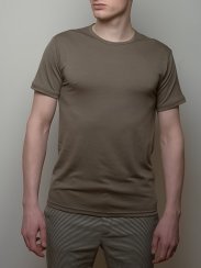 Men's short sleeve 100% merino wool T-shirt 160 browngreen Merino.live