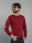 Men's 100% merino wool crewneck sweater red/grey Merino.live - Size: XL