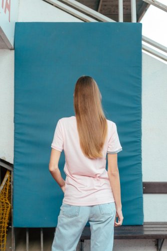 Women's 100% merino wool T-shirt with short sleeves 160 pink - grey Merino.live - Size: S