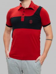 Polo shirt Fairway red/black