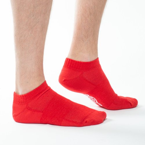 Kotníkové ponožky z merino vlny červené Merino.live - Velikost: 35 - 38