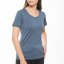 Women's 100% merino wool T-shirt with short sleeves 160 blue Merino.live - Size: M