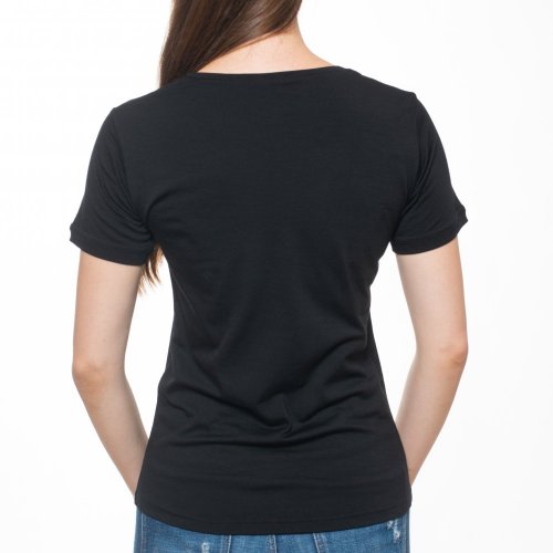 Women's 100% merino wool T-shirt with short sleeves 160 black Merino.live - Size: M
