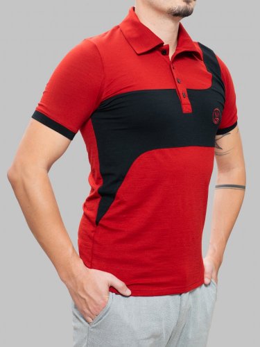 Polo shirt Fairway red/black