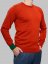 Men's merino wool crewneck sweater orange/green Merino.Live - Size: M