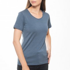 Women's 100% merino wool T-shirt with short sleeves 160 blue Merino.live