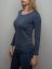 Women's 100% merino wool T-shirt with long sleeves 160 blue Merino.live - Size: XS