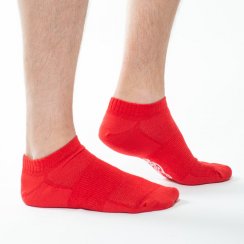 Kotníkové ponožky z merino vlny červené Merino.live