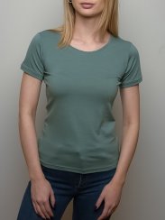 Women's 100% merino wool T-shirt with short sleeves 160 light blue Merino.live