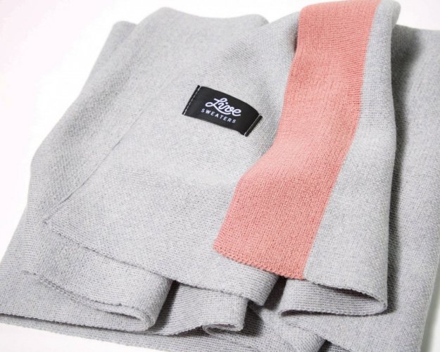Soft merino wool scarf grey/pink Merino.live - Size: unisize