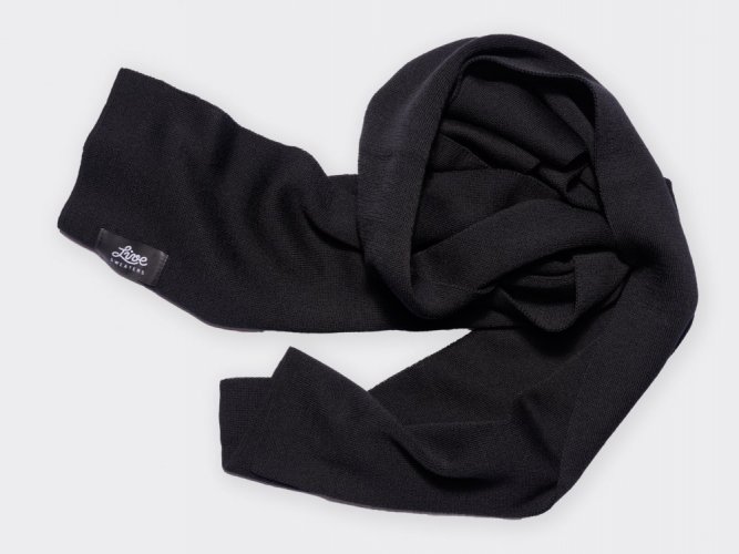 Soft merino wool scarf black Merino.live - Size: unisize