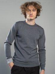 Men's 100% merino wool crewneck sweater grey/grey Merino.live