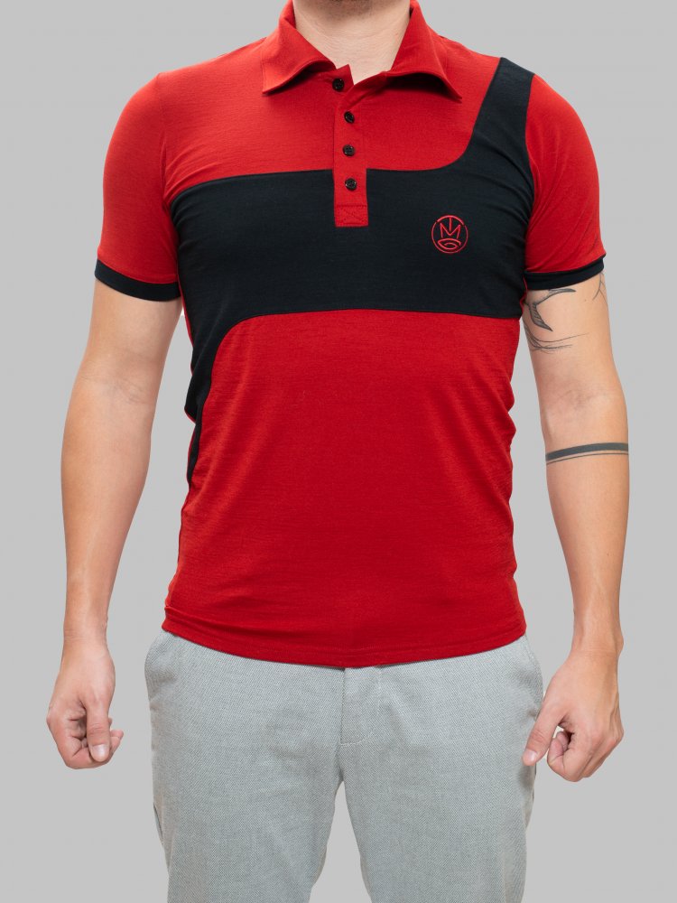 Polo triko Fairway red/black S